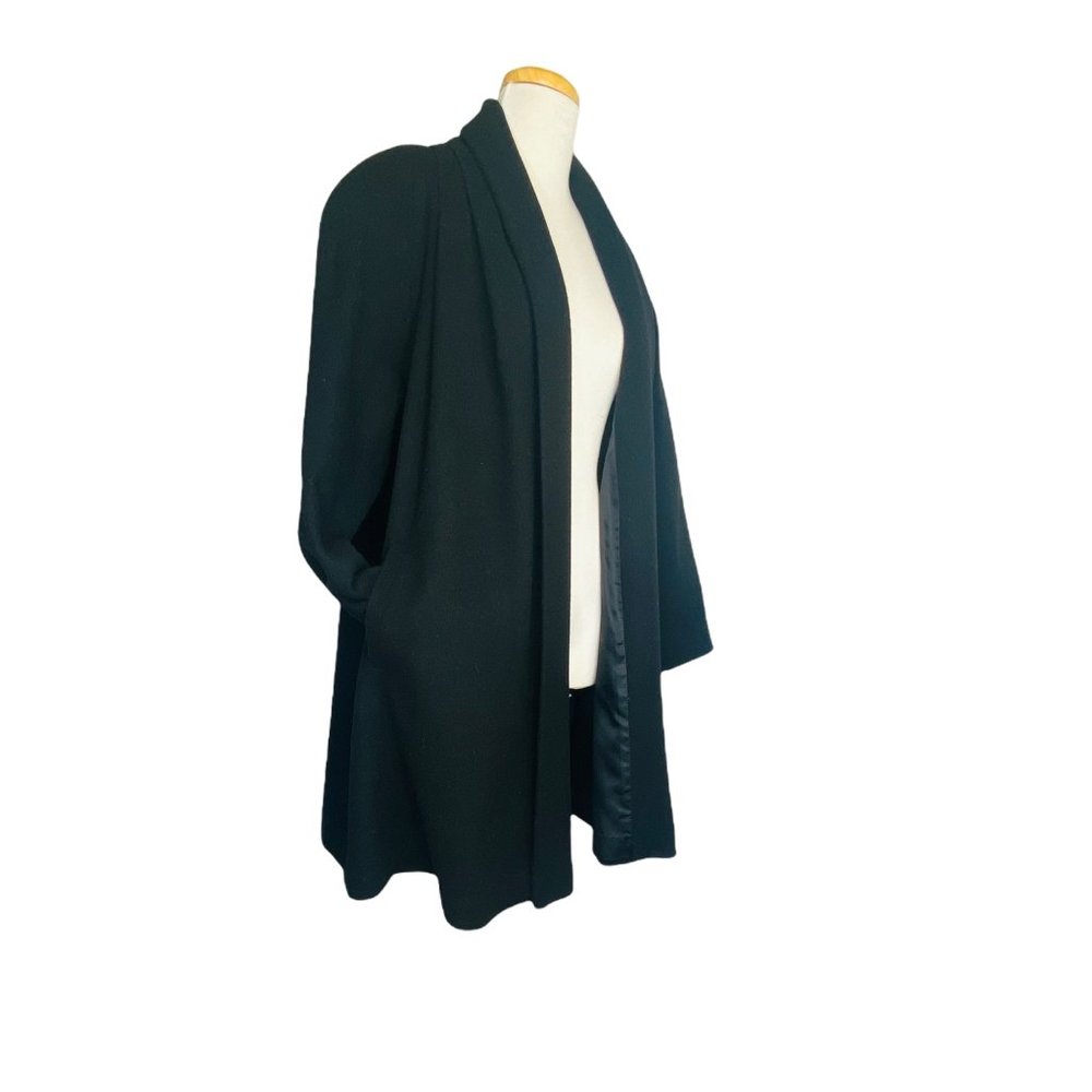 Preston & York Vintage Full Wool Pea Coat Pockets Lined Black Ladies M USA Made - Picture 2 of 12